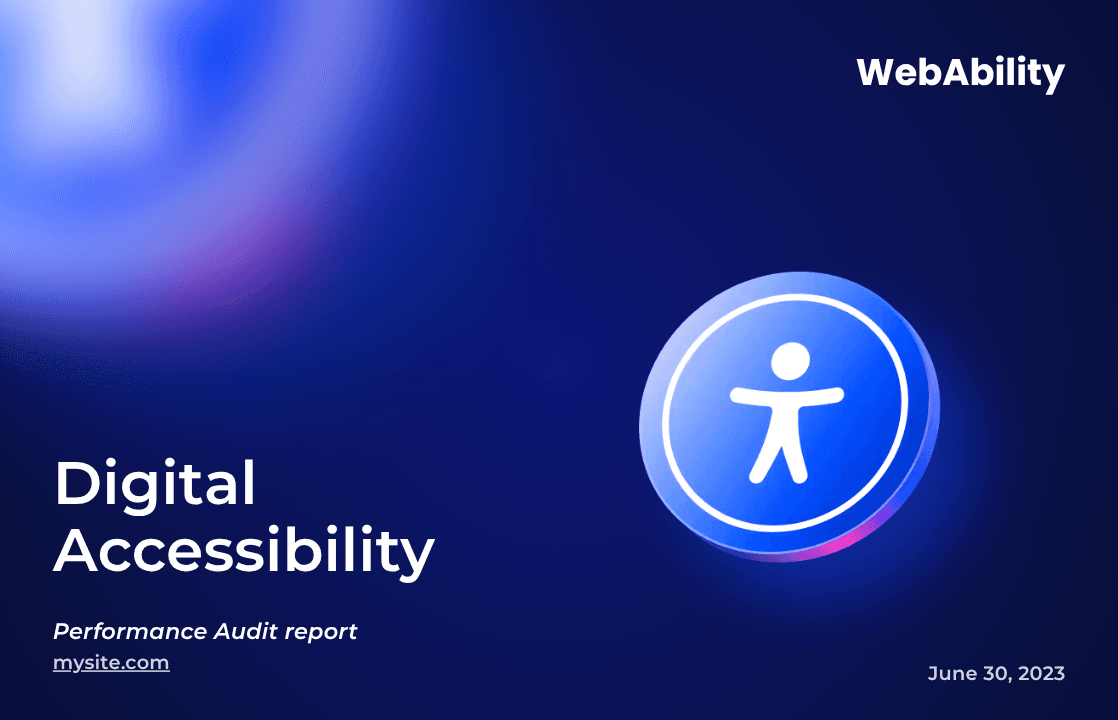 Sample digital accessibility audit report card
