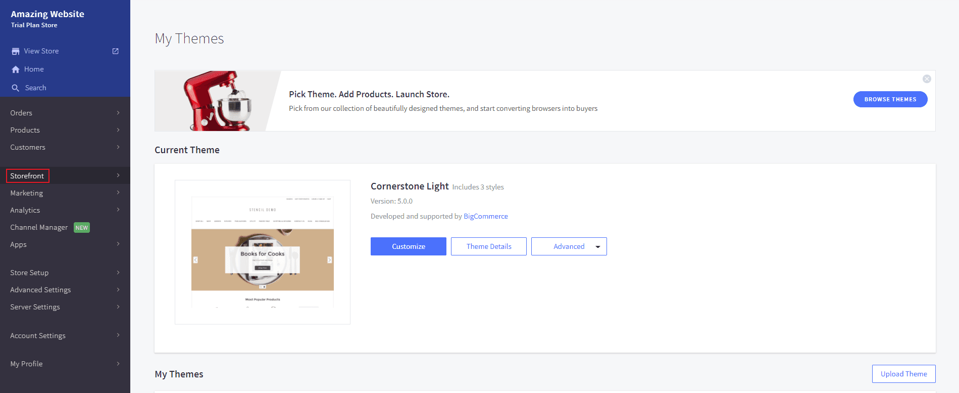 Screenshot of BigCommerce Dashboard Screenshot of BigCommerce Dashboard