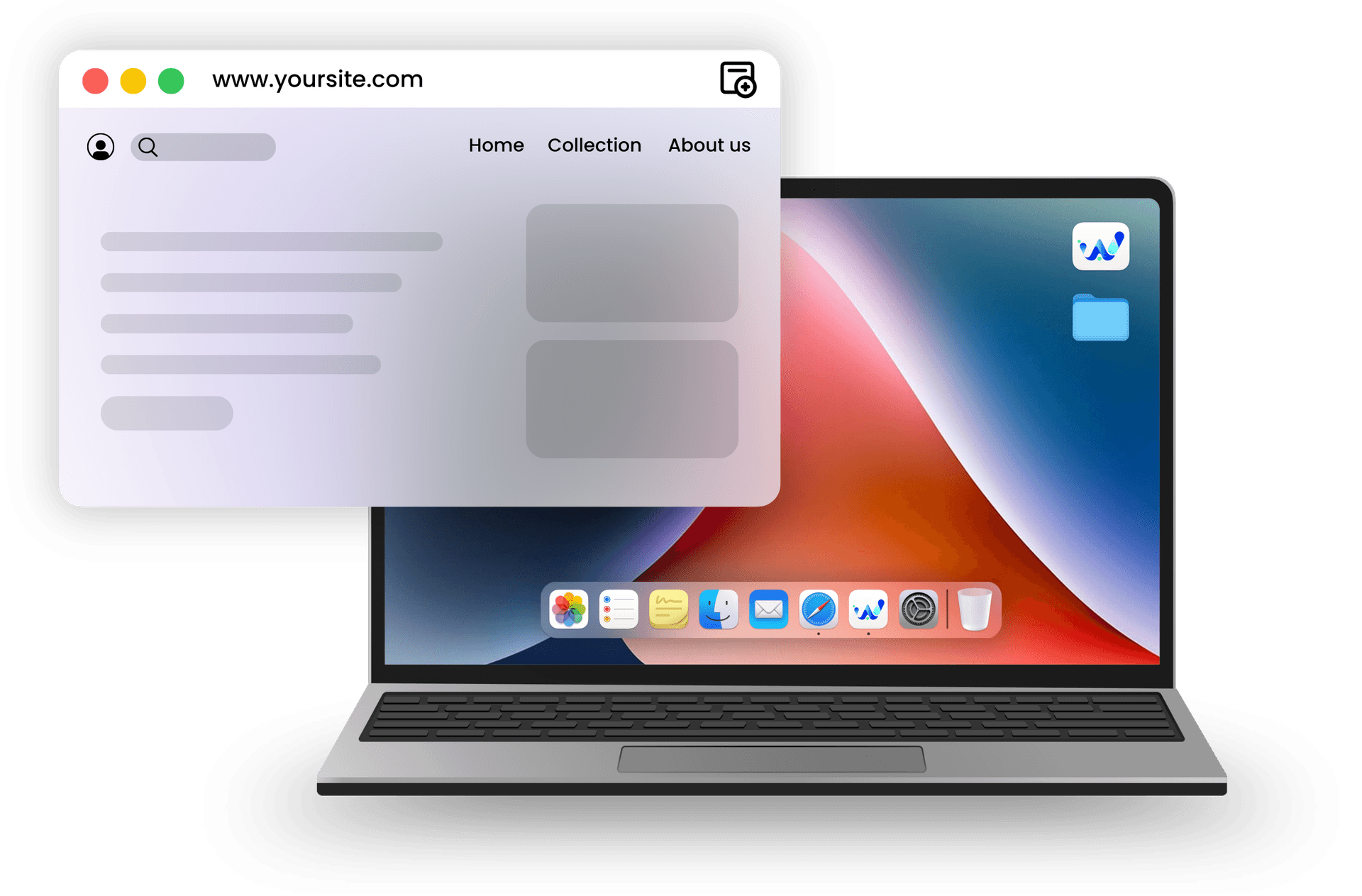 WebAbility accessibility platform — browser and laptop illustration