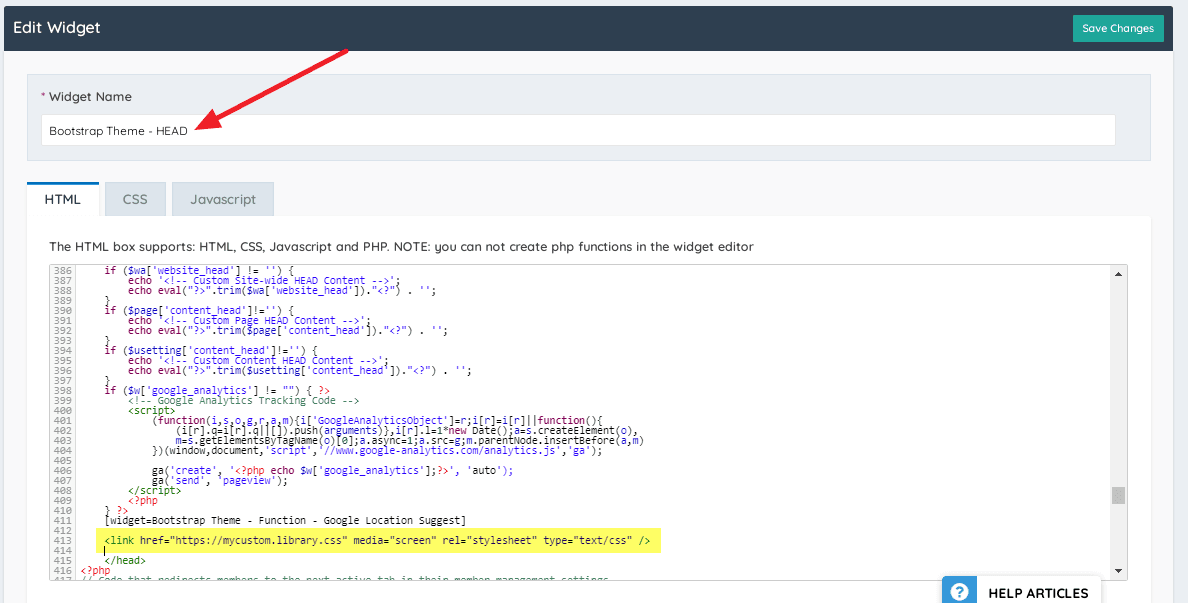 Screenshot of Custom Widget References Screenshot of Custom Widget References
