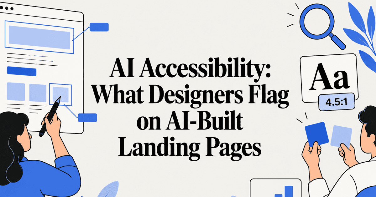Cover image for AI Accessibility: What Designers Flag on AI-Built Landing Pages